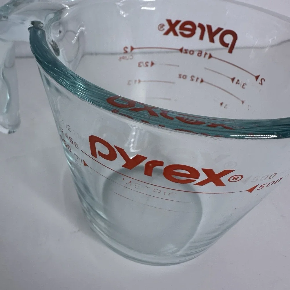 Pyrex Glass‎ Blue Tint 2 Cup 16 Oz Measuring Cup Open Handle